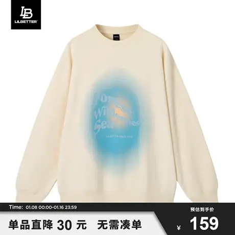 Lilbetter卫衣男美式复古hiphop圆领春秋上衣宽松长袖街头外套潮图片