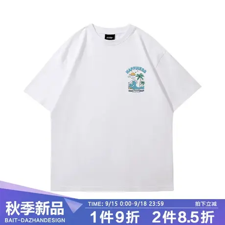 vintage短袖t恤男夏季美式中性风潮牌重磅半袖2023新款潮流上衣商品大图