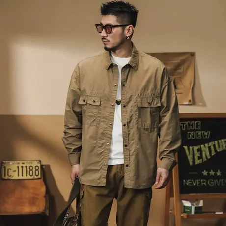 Modi Nick/摩帝尼克衬衫男士宽松工装外套时尚潮流百搭男衬衣商品大图