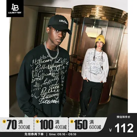 Lilbetter长袖T恤男2023新款上衣宽松情侣装美式体恤潮牌打底衫秋商品大图