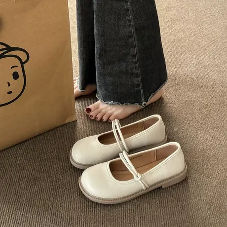 豆豆鞋女夏季2023年新款时尚平底不累脚孕妇鞋一脚蹬防滑百搭单鞋商品大图