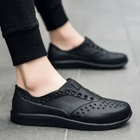 雨鞋男款夏季时尚钓鱼水鞋厨房胶鞋防滑厨师防水鞋赶海专用涉水鞋商品大图