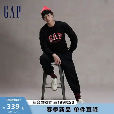 【GAP x 8ON8联名】龙年限定男装2024春季新款运动针织卫裤841329图片
