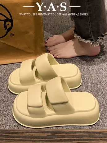 厚底踩屎感凉拖鞋女款夏季外穿防滑软底室内居家轻便EVA一字拖鞋图片
