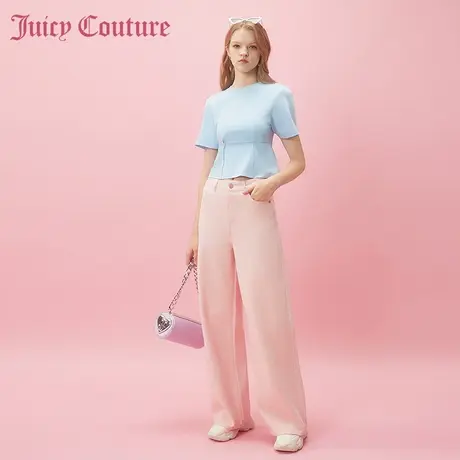 Juicy Couture橘滋2024早春日穿搭新款橘滋女装刺绣直筒牛仔裤子商品大图