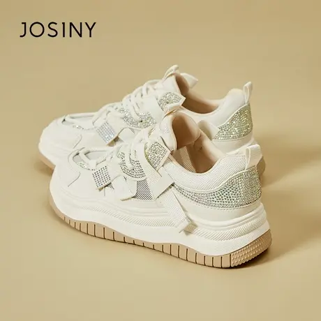 Josiny/卓诗尼潮流休闲鞋女新款2024春款透气板鞋轻便厚底小白鞋商品大图
