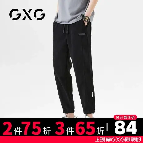 【新品】GXG男装 23春季新品时尚抽绳款休闲裤男士百搭束脚卫裤图片
