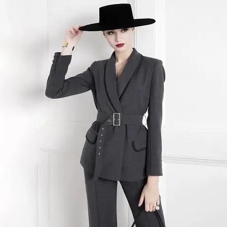 希区瑞普英伦风女总裁套装高端时尚名媛西装正装职业装气质女神范图片