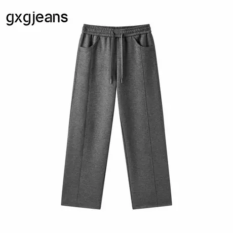 gxg.jeans男装 灰色基础简约宽松直筒休闲长裤男士 25年夏新品图片