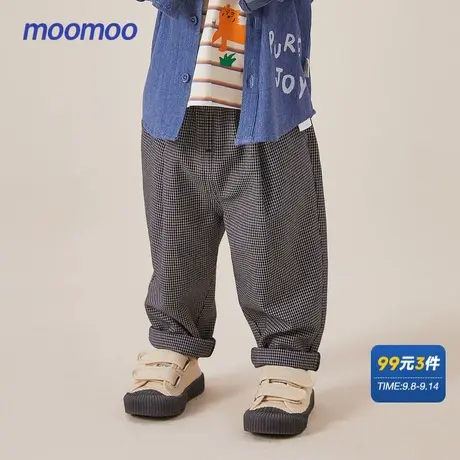 美特斯邦威童装男宝宝长裤春季百搭英伦风格纹休闲舒适裤子长裤商品大图