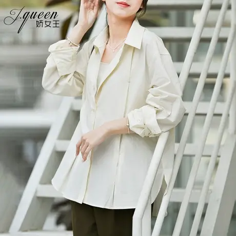 衬衫上衣女士春夏季新款职业通勤宽松时尚百搭设计感小众长袖衬衣商品大图