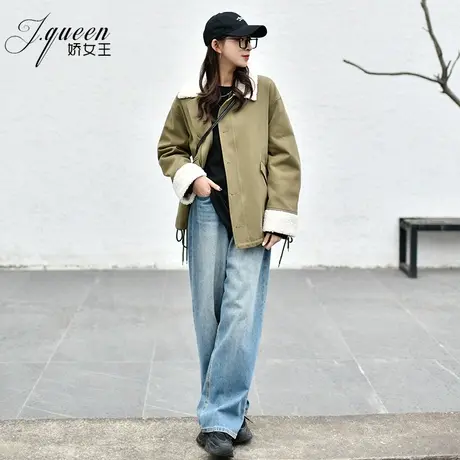 工装棉服女士冬季新款复古潮流夹棉加厚保暖棉袄休闲短款棉衣外套图片