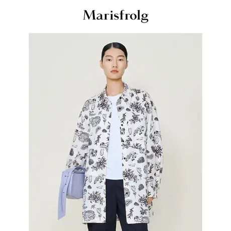 【言选好物】玛丝菲尔秋季休闲百搭开衩廓形两穿外套衬衫商品大图