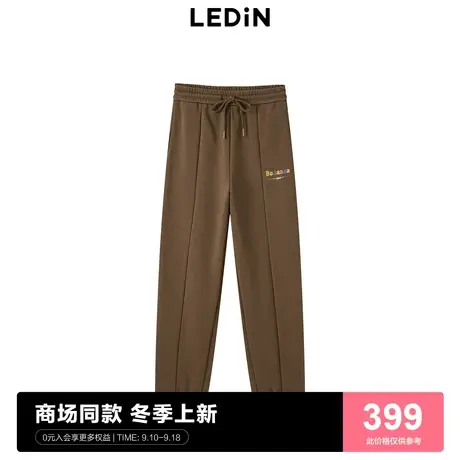 【商场同款】乐町复古针织束脚裤23冬季女生针织休闲裤C2GHD4165商品大图