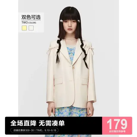 乐町油画蝴蝶结西装2023秋季新款西装外套C1BAC1201图片