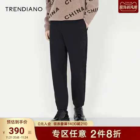 TRENDIANO官方男装冬季新款简约直筒休闲长裤男图片