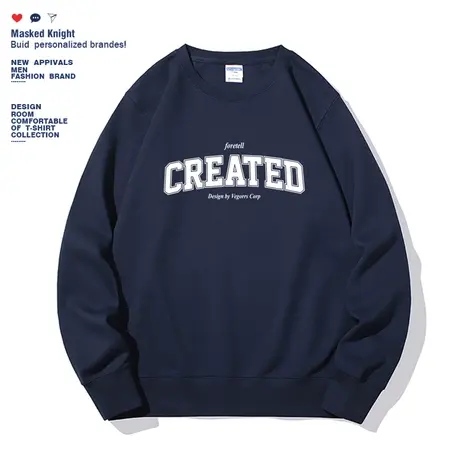 美式街头字母印花卫衣男高街学院风简约秋季新款宽松休闲长袖上衣商品大图