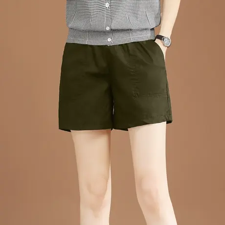 韩潮袭人松紧腰黑色休闲短裤2024年夏季新款宽松显瘦哈伦热裤女薄图片