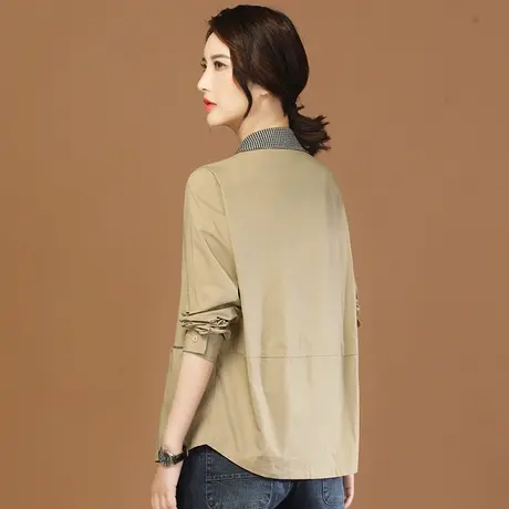 韩潮袭人格纹拼接短外套女春装2024新款薄款休闲风衣夹克棒球服图片