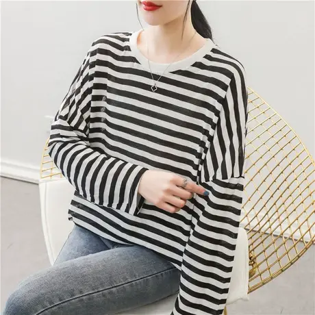 设计感镂空长袖针织衫女早秋2023年新款韩版宽松薄款洋气外搭上衣商品大图