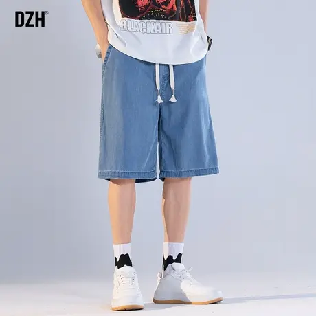 男士天丝薄款牛仔裤短裤潮牌夏男冰丝裤男款裤子新款五分裤半截裤商品大图