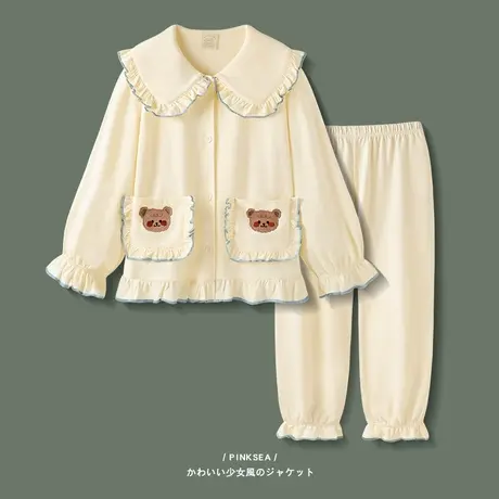 【设计师系列】睡衣女2024年新款可外穿长袖套装春秋款纯棉家居服商品大图