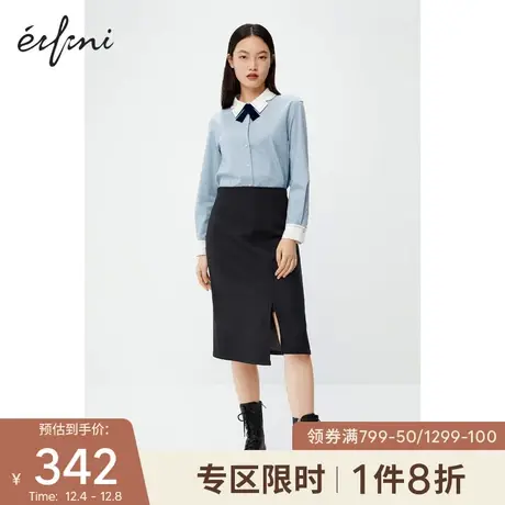 【商场同款】伊芙丽半身裙冬冬女高腰显瘦设计感包臀裙1BA342483图片