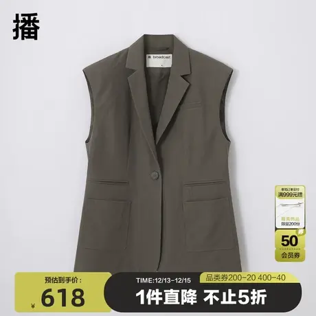 播西装马夹2023秋商场同款薄垫肩后背镂空可调节腰带女BDQ3MD1853图片