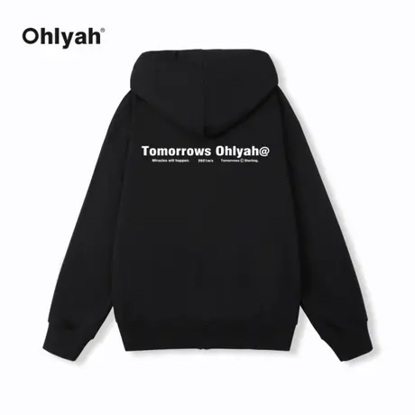 Ohlyah潮牌基础标语休闲青少年大码卫衣男休闲情侣外套班服定制商品大图