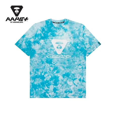 AAPE+运动男装春夏猿颜LOGO字母印花扎染圆领短袖T恤0789XXG商品大图