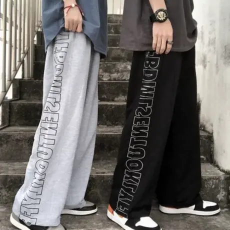 ins超火裤子女秋冬显瘦百搭阔腿裤宽松垂感坠感高腰直筒休闲长裤商品大图