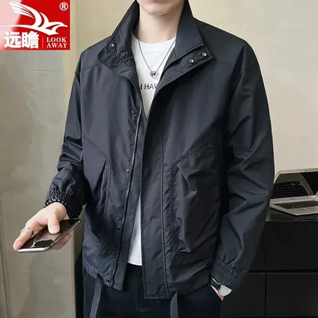 外套男春秋款痞帅潮牌宽松上衣2023秋季新款百搭男士工装休闲夹克商品大图