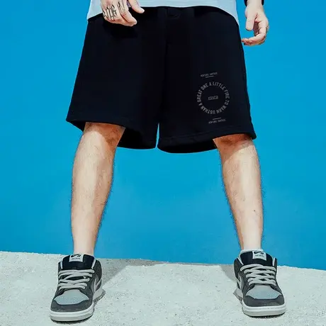 男裤胖子纯棉加肥加大码宽松休闲薄款运动过膝五分裤短裤夏季男生商品大图