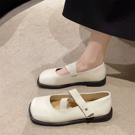 永希玛丽珍鞋女夏季2023年新款法式浅口平底鞋小众配裙子仙女单鞋图片