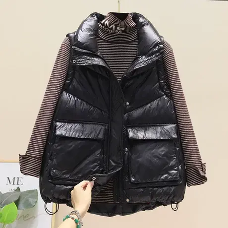 羽绒棉马甲女秋冬季短款2023新款百搭坎肩女外穿韩版背心马夹外套商品大图