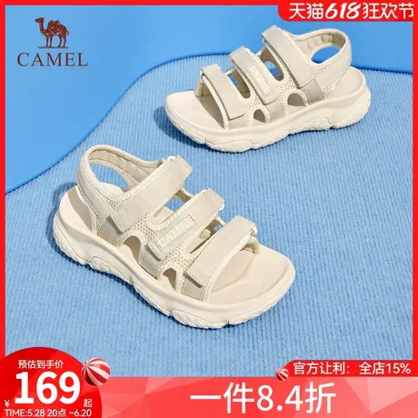 骆驼女鞋2024夏季新款厚底增高休闲凉鞋运动凉鞋休闲百搭沙滩鞋子商品大图