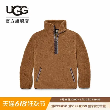 UGG秋季新款男士时尚舒适纯色休闲套头衫穗带半拉链卫衣 1158630商品大图