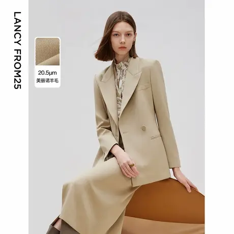 朗姿法式设计感高级感羊毛西装外套修身正装气质西服2025年春新款图片