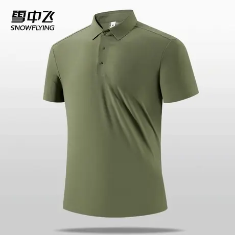 雪中飞POLO衫2025春夏新款休闲运动冰丝透气吸汗翻领男士日常短袖商品大图
