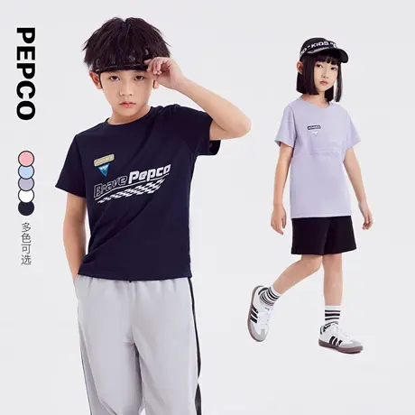 小猪班纳童装25年夏装新款儿童短袖T恤中大童男童圆领上衣女童图片