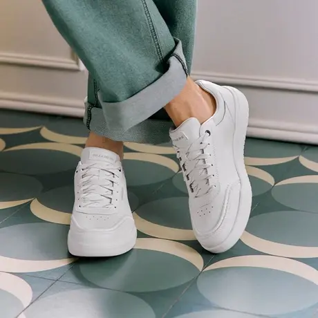 Skechers斯凯奇夏季男鞋2025新款时尚皮面板鞋厚底耐磨休闲运动鞋商品大图