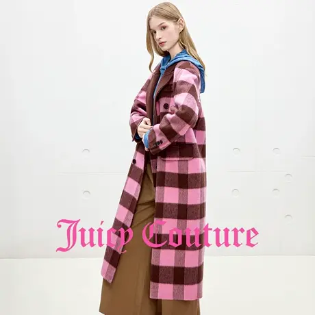 【含绵羊毛】Juicy Couture橘滋外套女25年秋冬新款长款毛呢大衣商品大图