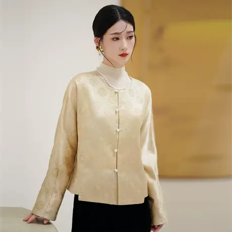素飞新中式女装上衣改良唐装秋季新款日常百搭织锦提花外套SU4978商品大图