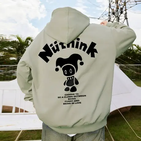 Nuthink美式420g重磅小丑连帽卫衣潮牌男宽松中性风冬帽衫上衣潮商品大图