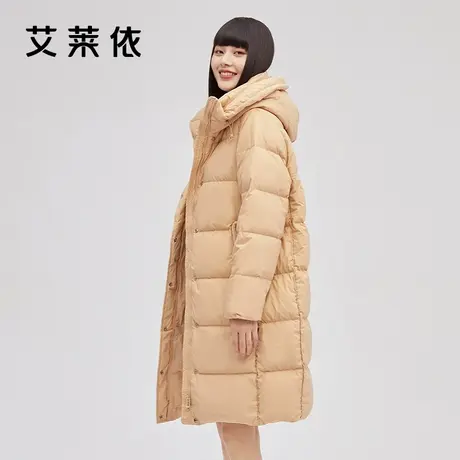 【直播专享】艾莱依加厚直筒羽绒服新爆款女冬中长款鸭绒时尚外套商品大图