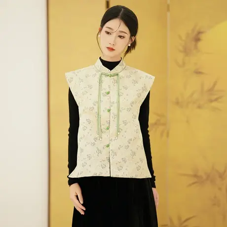素飞新中式马甲改良国风日常可穿优雅背心复古手工盘扣上衣SU4998图片
