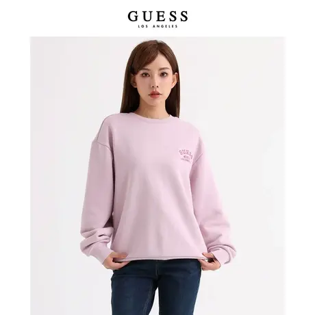GUESS男士经典圆领落肩袖设计字母印花卫衣-商品大图