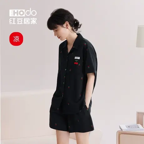 凉感红豆棉睡衣女短袖短裤2023新款ins纯欲风女生家居服套装夏天商品大图