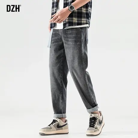 男生黑灰色牛仔裤男款简约风直筒薄款夏季裤子2023新款休闲长裤潮商品大图