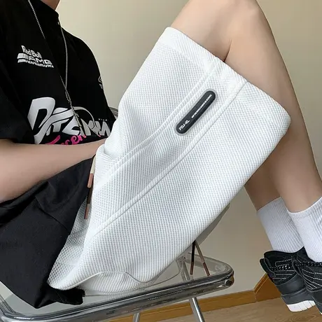 夏季篮球运动短裤男ins薄款2023新款潮流华夫格宽松休闲五分裤子商品大图